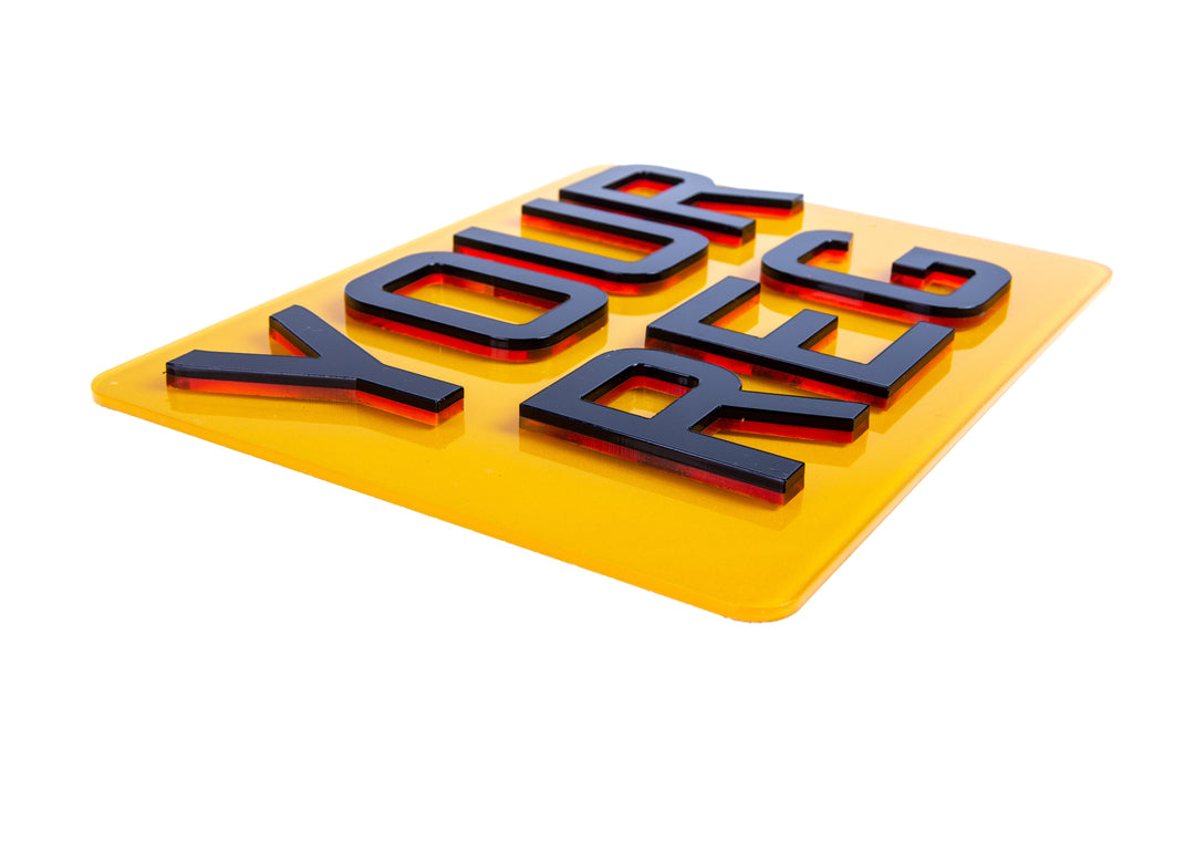 Krystal Motorbike Number Plates - Orange
